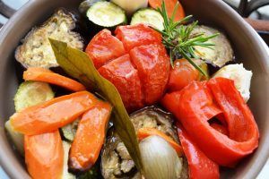 Roasted vegetables traditional rural cuisine Aragón Spain