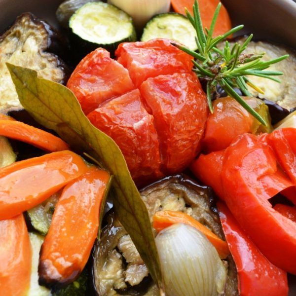 Roasted vegetables traditional rural cuisine Aragón Spain