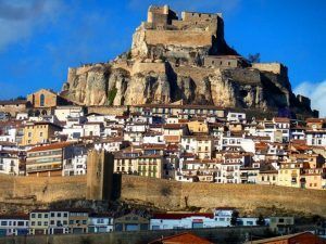 Medieval walled city of Morella Spain near Monroyo